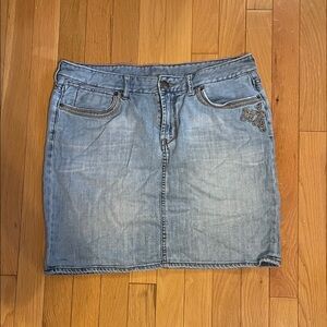 Eddie Bauer embroidered denim skirt